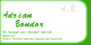 adrian bondor business card