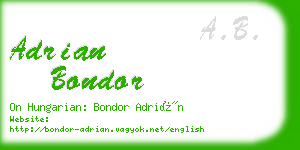 adrian bondor business card